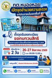 ประชาสัมพันธ์ การขอทบทวนสิทธิโครงการลงทะเบียนเพื่อสวัสดิการแห่งรัฐ ปี 2569
